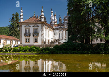 Vila Real, Portugal - 13 August 2019: Eingang des Mateus Palast in Vila Real, Portugal Stockfoto