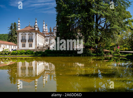 Vila Real, Portugal - 13 August 2019: Eingang des Mateus Palast in Vila Real, Portugal Stockfoto