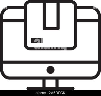 Computer website Lieferung symbol Vektor-illustration dicke Linie Stock Vektor