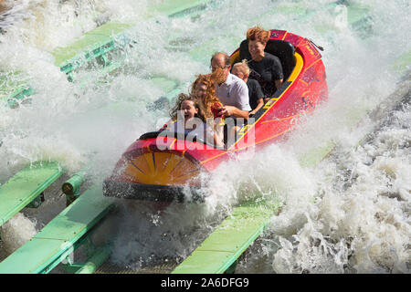 Dudley DoRight's Spaltsäge fällt Wasser fahren, Insel der Abenteuer, Universal Studios Resort, Orlando, Florida Stockfoto