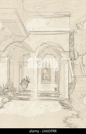 Traditionelle griechische Hausfassade und Straßen in Griechenland Stockfoto