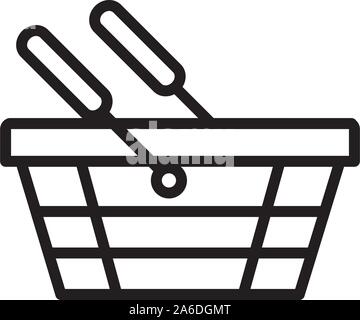 Warenkorb Markt Lieferung symbol Vektor-illustration dicke Linie Stock Vektor