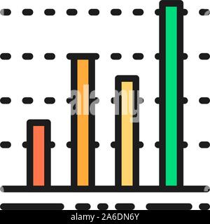 Diagramm, Grafik, Daten Diagramm flachen Farbe Symbol. Stock Vektor