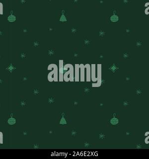 Eine nahtlose Muster auf grünem Hintergrund mit Weihnachten Spielzeug. Kann als Geschenkverpackung verwendet werden. Frohe Weihnachten und ein glückliches Neues Jahr die nahtlose Muster für Ho Stock Vektor