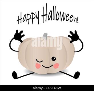 Lustige Kürbisse spielen. Happy Halloween Postkarte. Stock Vektor