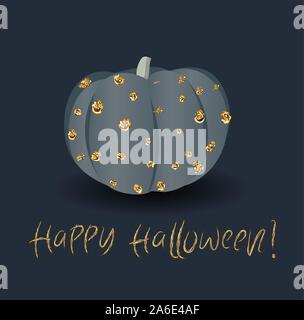 Postkarte für Halloween. der Banner ist dunkel. Poster mit Kürbissen. Die Nacht der lebenden 3. Stock Vektor