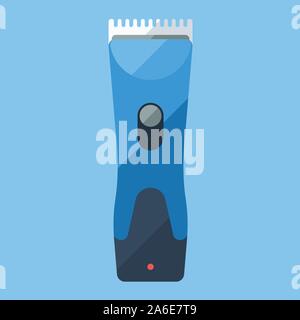 Langhaarschneider blau Flachbild Symbol für Home rasieren oder Barbershop Stock Vektor