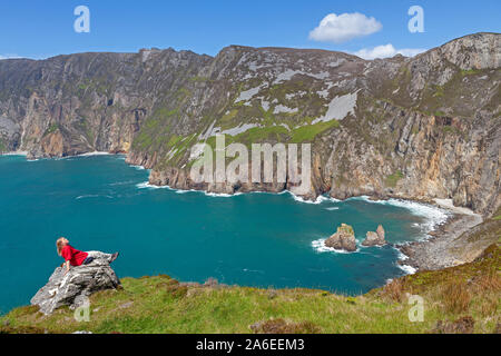 Ein Blick auf die Slieve Ligen im County Donegal, Irland. Stockfoto