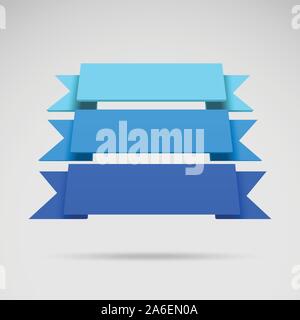 Infografik Vector3D-blauen Bändern Stock Vektor