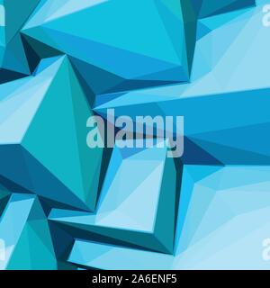 Poster mit abstrakt blau Eiswürfel Stock Vektor