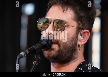 MADRID - SEP 7: Viva Suecia (Band) im Konzert an Dcode Music Festival führen Sie am 7. September 2019 in Madrid, Spanien. Stockfoto