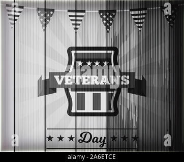 Veterans Day ist ein Urlaub in den Vereinigten Staaten beobachtet jährlich am 11. November, der Honorierung der Kriegsveteranen. Flagge von Amerika im Hintergrund Stockfoto