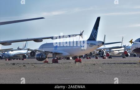 Teruel, Spain-October 24, 2019: mehrere Ebenen bei der Verschrottung flughafen von Teruel Spanien, während der verschrottungsprozess. Stockfoto