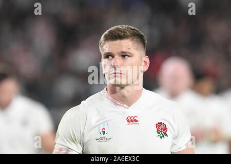 Yokohoma, Japan. 26 Okt, 2019. Owen Farrell von England nach 2019 Rugby World Cup Halbfinale zwischen England und Neuseeland Gleiches an der International Stadium Yokohama Yokohama, Japan am 26. Oktober 2019. Foto von Tadashi Miyamoto Credit: Lba Co.Ltd./Alamy leben Nachrichten Stockfoto