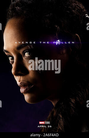 Charakter voraus Plakat für Avengers: Endgame (2019) unter der Regie von Anthony und Joe Russo starring Tessa Thompson als Walküre. Der epische Abschluss und 22 Film in der Marvel filmischen Universums. Stockfoto