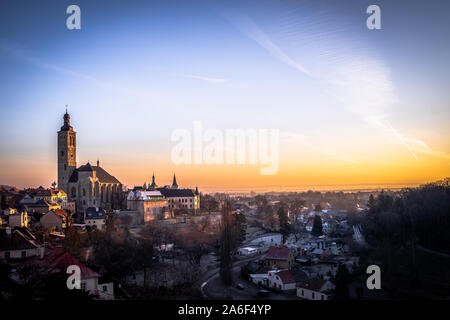 Kutna Hora Stadt begann im Jahre 1142 mit der Siedlung Sedlec Abbey, das erste Zisterzienserkloster in Böhmen, Sedlec Kloster. Stockfoto