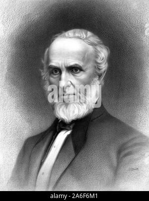 Jahrgang Porträt der amerikanischen Quäker dichter und Verfechter der Abschaffung der Sklaverei John Greenleaf Whittier (1807-1892). Drucken ca. 1877 von Armstrong & Co von Boston/H O Houghton & Co. Stockfoto