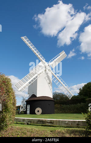 Jill Mühle von Jack und Jill Windmühlen, Sussex, Mais Windmühle auf der South Downs in der Nähe von Brighton, Sussex, UK Stockfoto