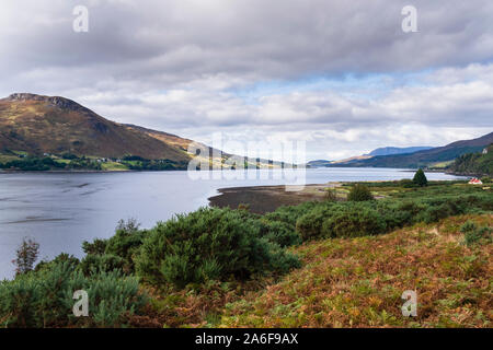 Auf dem Weg nach Ullapool - Loch Broom in den schottischen Highlands Stockfoto