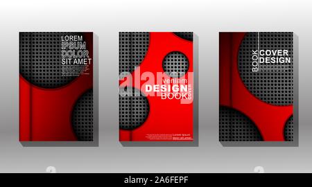 Minimale Abdeckung Design. Vektor Kreis Muster und Hintergrund rot Stock Vektor
