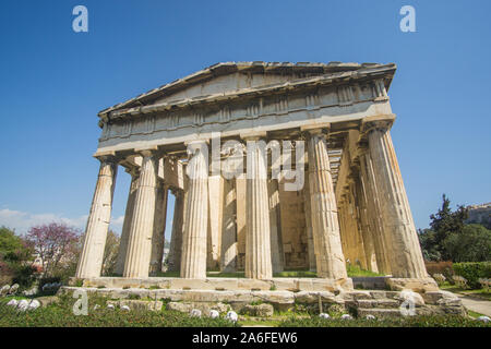 Eine schöne Marmor-tempel, die während toller Tag rund um die antike Agora von Athen, dieser wunderschönen archäologischen Park wird Sie begeistern! Stockfoto