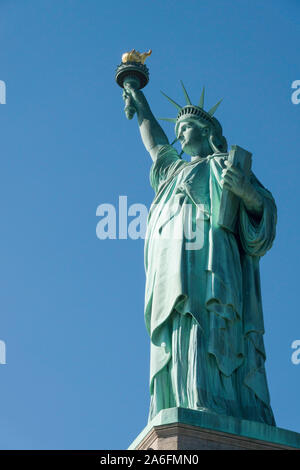 Die Freiheitsstatue ist ein iconic Symbol der Freiheit in den Vereinigten Staaten von Amerika, NY, USA Stockfoto