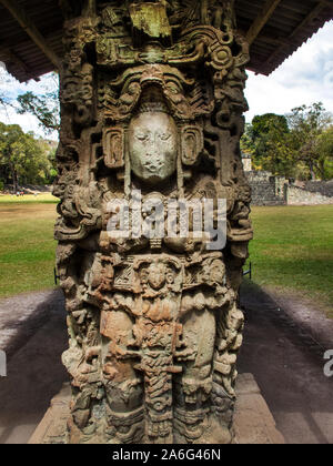 Ruinen und Skulpturen von Copan, Honduras Stockfoto