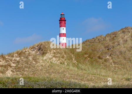 Der Leuchtturm auf der Insel Amrum in Nordfriesland, Schleswig-Holstein, Deutschland. Stockfoto