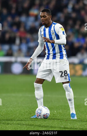 23. Oktober 2019, John Smith's Stadion, Huddersfield, England; Sky Bet Meisterschaft, Huddersfield Town v Middlesbrough: Jaden Braun (28) Huddersfield Town mit dem Ball Credit: Dean Williams/News Bilder Stockfoto
