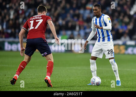 23. Oktober 2019, John Smith's Stadion, Huddersfield, England; Sky Bet Meisterschaft, Huddersfield Town v Middlesbrough: Jaden Braun (28) Huddersfield Town mit dem Ball Credit: Dean Williams/News Bilder Stockfoto
