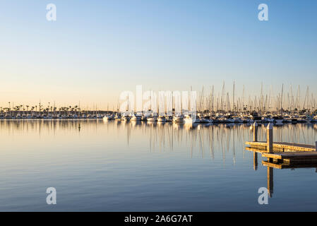 Hafen Szene von La Playa, das Bayfront Nachbarschaft in der Point Loma Gemeinschaft von San Diego, Kalifornien fotografiert. Stockfoto