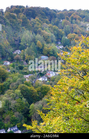 Die Aussicht von Symonds Yat Rock im Wald von Dean im frühen Herbst Stockfoto
