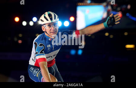 Frankreichs Bryan Coquard bei Tag fünf der sechs Phynova Tag Radfahren bei Lee Valley VeloPark, London. Stockfoto