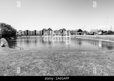 Ebbe, Flut in der Nähe von woodup Pool, Tollesbury, Stockfoto