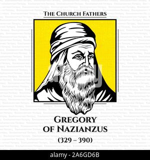 Die Kirchenväter. Gregor von Nazianz (329 - 390) auch als Gregor von Nazianz oder Gregor von Nazianz, war 4. Jahrhundert Erzbischof von Consta bekannt Stock Vektor