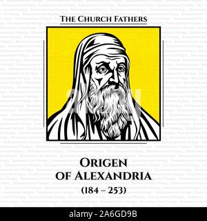 Origenes von Alexandrien (184 - 253) war eine frühe christliche Gelehrte asketische und Theologe, geboren und verbrachte die ersten Hälfte seiner Karriere in Alexan Stock Vektor