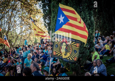 Barcelona Katalonien El Dia 26 de Mayo 2019 la Verein se manifiesta separatista de Barcelona con el lema Libertad presos políticos BCN 2019