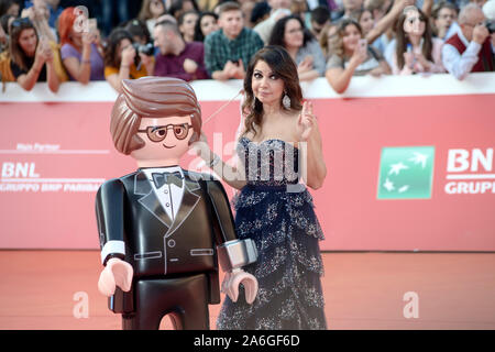 Cristina d'Avena und J-Ax an den roten Teppich von Playmobil der Film in Rom Film Fest 2019 Stockfoto