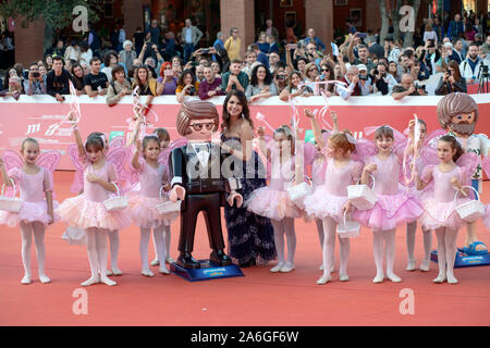 Cristina d'Avena und J-Ax an den roten Teppich von Playmobil der Film in Rom Film Fest 2019 Stockfoto