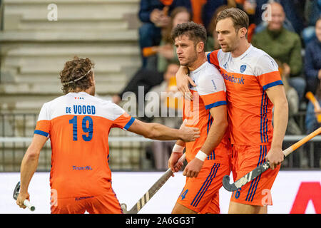 Amstelveen, Niederlande. 26 Okt, 2019. AMSTELVEEN, 26-10-2019, FIH-Hockey Olympic Qualifier 2019 (Männer). Veranstaltungsort: Wagener Stadion. Während des Spiels Niederlande Pakistan vs. Credit: Pro Schüsse/Alamy leben Nachrichten Stockfoto