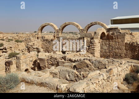 Kirche von St. Paul und Weingut, Umm AR Rasas, römische Zeit UNESCO-Weltkulturerbe, Amman Governorat, Jordanien, Naher Osten Stockfoto