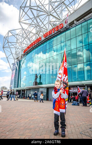 Old Trafford, das Zuhause von Manchester United Football Club, dem Theater der Träume, Stockfoto