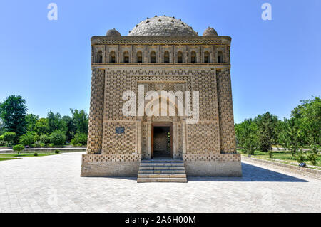 Samaniden Mausoleum in Buchara, Usbekistan. Das Mausoleum ist als eines der am höchsten geschätzten Werke der Zentralasiatischen Architektur. Stockfoto