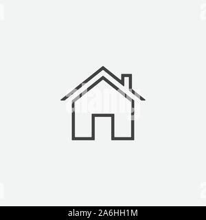 Haus oder home Vektor Icon in linearen Stil, Home Vektor icon Abbildung sign, Home - Einfache Symbol, kleines Haus Symbol Vektor, einfache Wohnung Haus Symbol. Home Abbildung: Stock Vektor