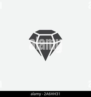 Diamond Symbol Vektor symbol Abbildung, rautenförmiges Symbol, Vektor flachbild Symbol von Diamant, Schmuck, Edelstein Icon, grafisches Element saubere, flache diamantförmigen Symbole Stock Vektor