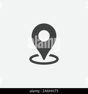 Pin Symbol Karte im flachen Stil. Gps-navigation Vektor Illustration o. N isoliert Hintergrund. Ziel Business Konzept Stock Vektor