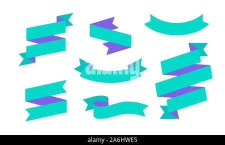 Ribbon Banner. Satz von Farbband Banner für Text, Phrase Stock Vektor