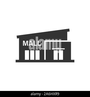 Mall Symbol im flachen Stil. Store Vector Illustration auf weißem Hintergrund isoliert. Shop Business Konzept. Stock Vektor