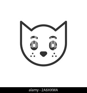 Cat head Icon im flachen Stil. Pet-Vektor Illustration auf weißem Hintergrund isoliert Niedlich. Tier Geschäftskonzept. Stock Vektor