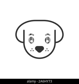 Hund Kopf Symbol im flachen Stil. Pet-Vektor Illustration auf weißem Hintergrund isoliert Niedlich. Tier Geschäftskonzept. Stock Vektor